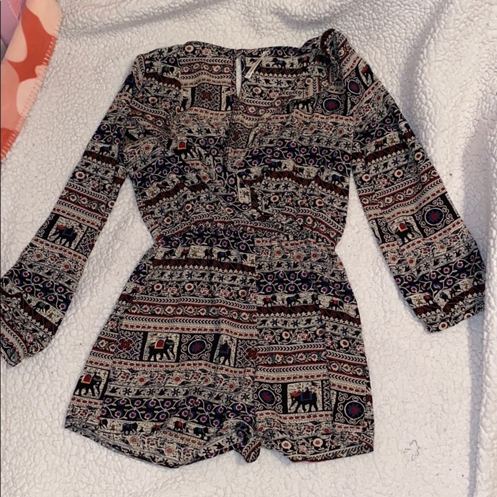 An elephant printed romper.